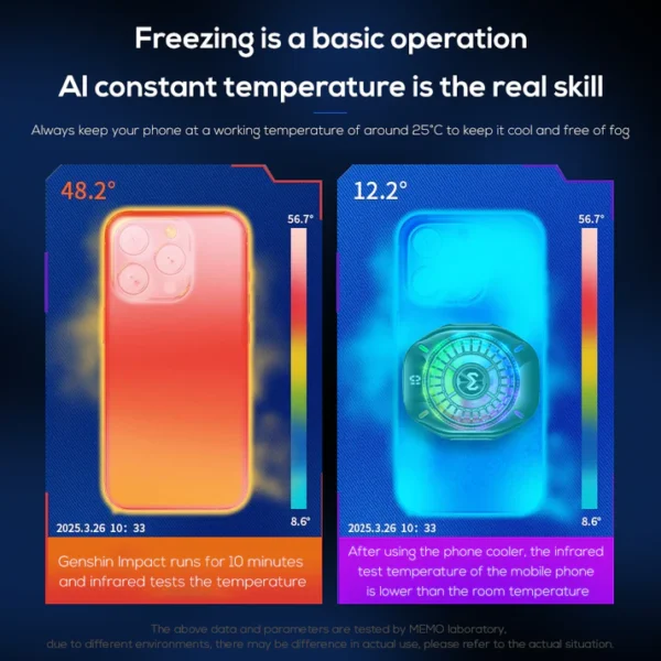 Memo CX10 RGB Pro Cooling Fan, Magnetic Clip RGB Lights Fast Cooling Radiator for PUBG Mobile gaming  (iPhone/Android) - Image 7