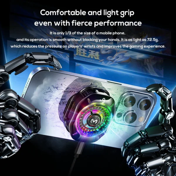 Memo CX10 RGB Pro Cooling Fan, Magnetic Clip RGB Lights Fast Cooling Radiator for PUBG Mobile gaming  (iPhone/Android) - Image 6