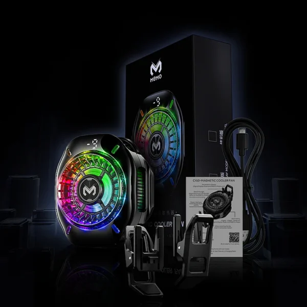 Memo CX10 RGB Pro Cooling Fan, Magnetic Clip RGB Lights Fast Cooling Radiator for PUBG Mobile gaming  (iPhone/Android) - Image 9