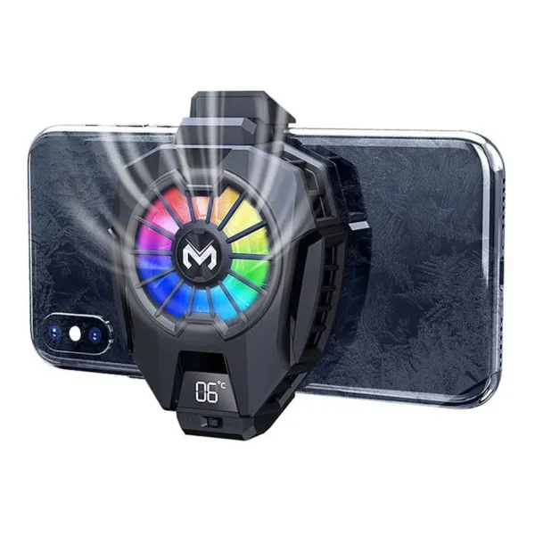 MEMO DL05 RGB Mobile Phone Cooler Fan with LED Temperature Display – High-Speed Cooling Radiator for Gaming - Image 3