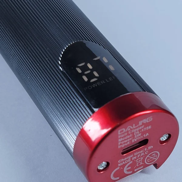 Daling DL-1756 Hair Trimmer – Cordless Beard & Hair Clipper for Men with LCD Display, USB Type-C Charging, Adjustable Length, and Stainless Steel Blades - Image 3