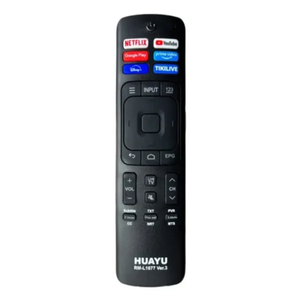 Huayu RM-L1677 Universal Remote Control for Hisense Smart TV – Compatible with LCD/LED Netflix & Google Play & YouTube Video Shortcut Buttons