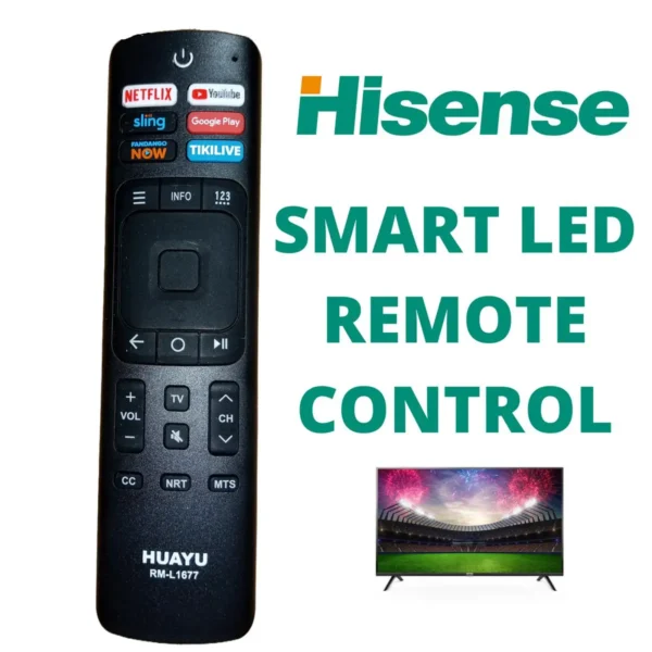 Huayu RM-L1677 Universal Remote Control for Hisense Smart TV – Compatible with LCD/LED Netflix & Google Play & YouTube Video Shortcut Buttons - Image 2